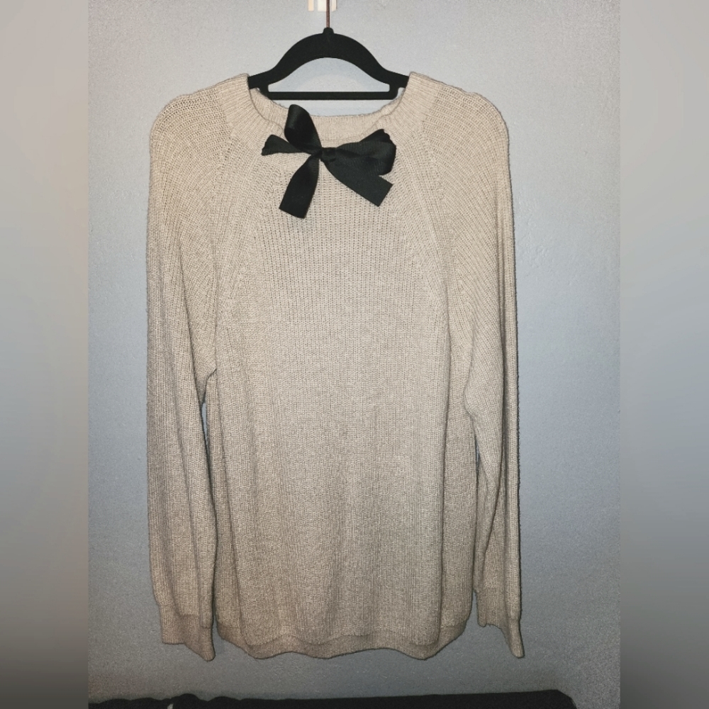 J Crew satin bow knit sweater